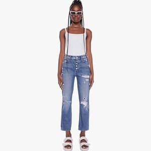 MOTHER Denim The Mid Rise Fly Cut Dazzler Ankle